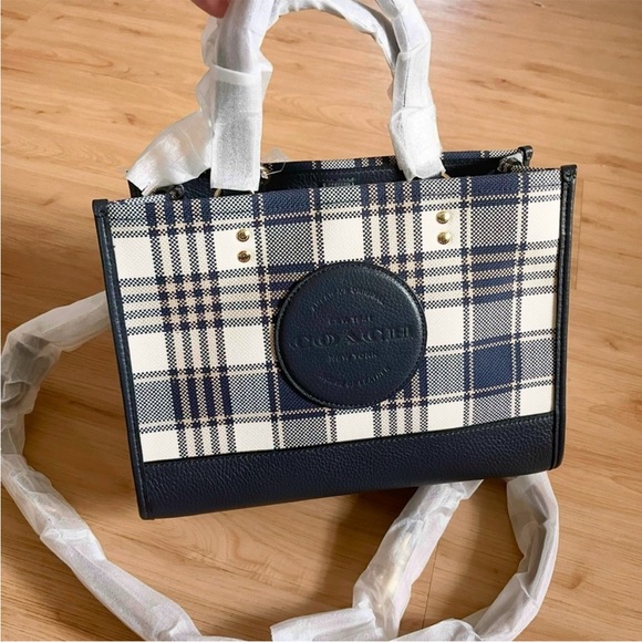 Coach Dempsey Carryall With Garden Plaid Print And Coach Patch # C8201 - Picture 5 of 9
